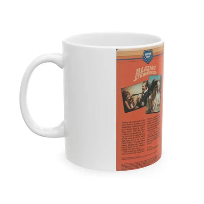 BLAZING STEWARDESSES (VHS COVER) - White Coffee Mug - Go Mug Yourself