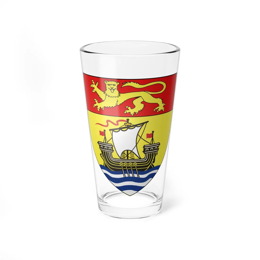 Blazon New Brunswick (Canada) (Coat of Arms) Pint Glass 16oz 16oz - Go Mug Yourself