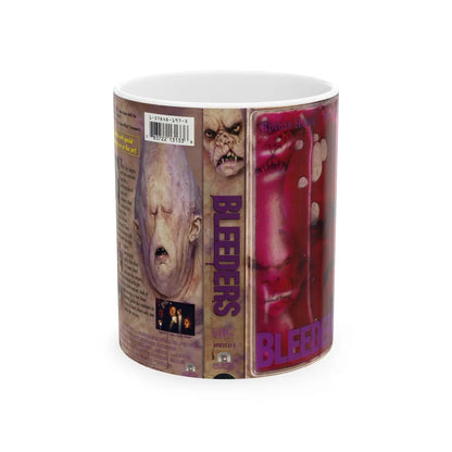 BLEEDERS WITH BLOOD BAG FRONT (VHS COVER) - White Coffee Mug-11oz-Go Mug Yourself