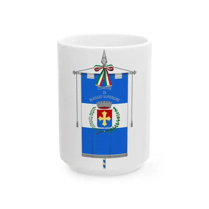 Bleggio Superiore-Gonfalone (Italy) White Coffee Mug 15oz - Go Mug Yourself