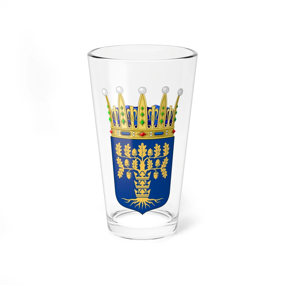 Blekinges vapen crowned (Sweden) (Coat of Arms) Pint Glass 16oz 16oz - Go Mug Yourself