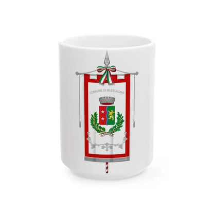 Blessagno-Gonfalone (Italy) White Coffee Mug 15oz - Go Mug Yourself