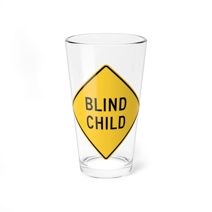 BLIND CHILD MUTCD-DE W21-15-DE (Delaware) (Road Sign) Pint Glass 16oz 16oz - Go Mug Yourself