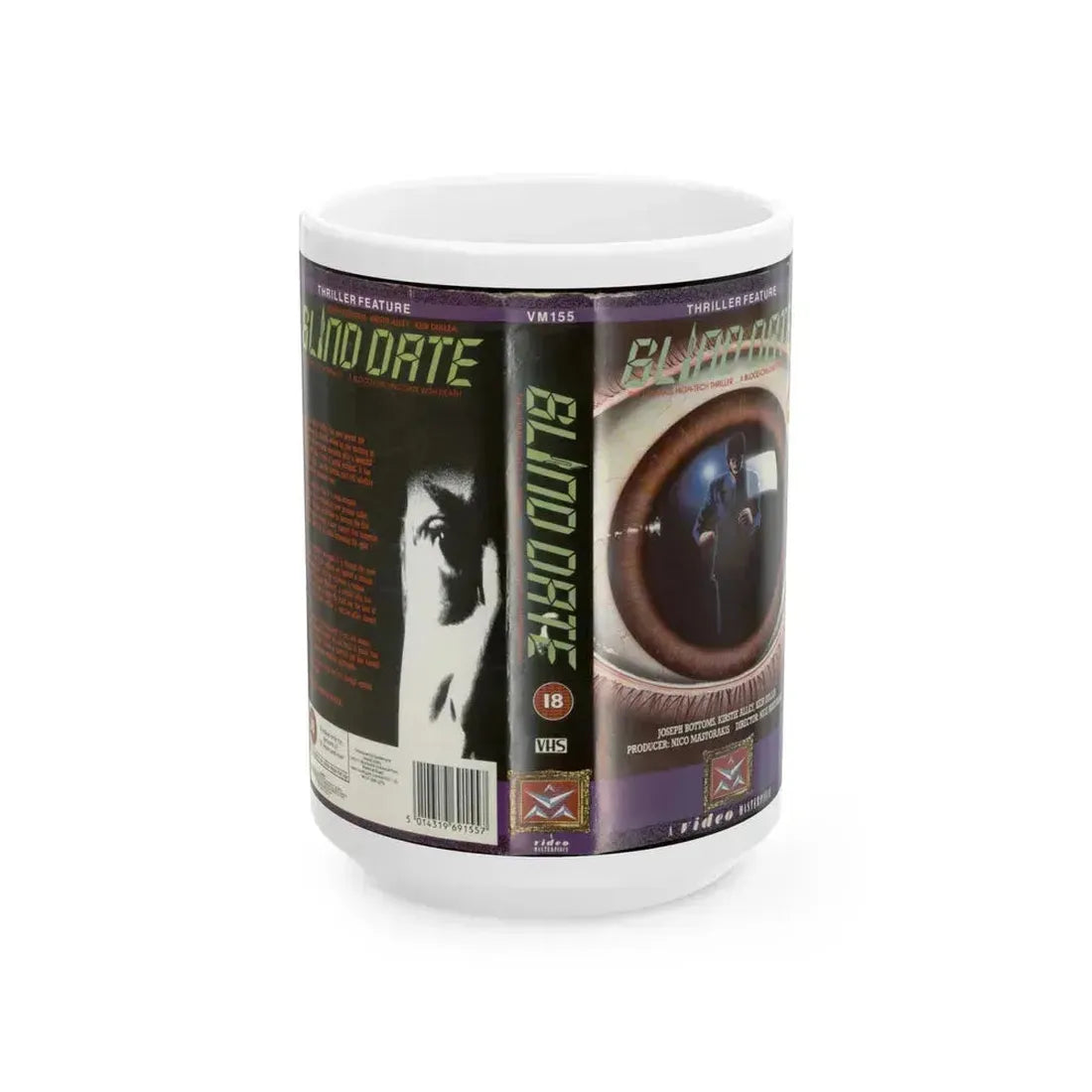 BLIND DATE HORROR (VHS COVER) - White Coffee Mug 15oz - Go Mug Yourself
