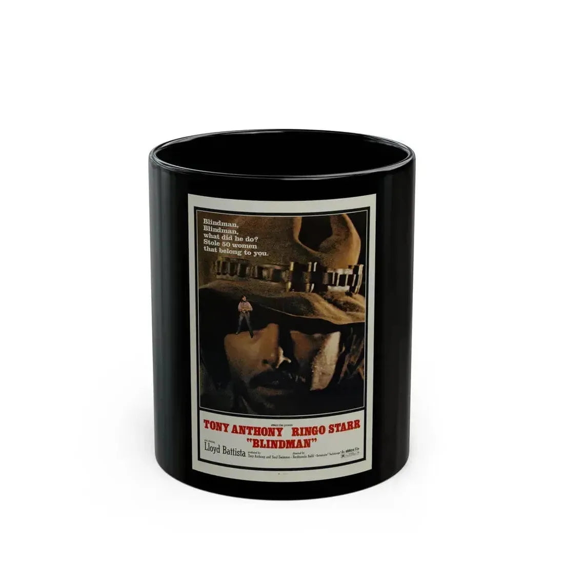 BLINDMAN 1971 Movie Poster - Black Coffee Mug 11oz - Go Mug Yourself
