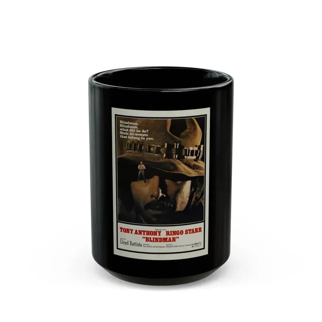 BLINDMAN 1971 Movie Poster - Black Coffee Mug 15oz - Go Mug Yourself
