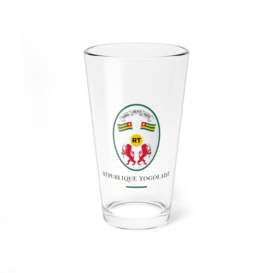 Bloc Blason République Togolaise (Togo) (Coat of Arms) Pint Glass 16oz 16oz - Go Mug Yourself