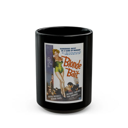 BLONDE BAIT 1956 Movie Poster - Black Coffee Mug-15oz-Go Mug Yourself