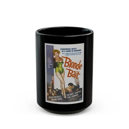 BLONDE BAIT 1956 Movie Poster - Black Coffee Mug 15oz - Go Mug Yourself