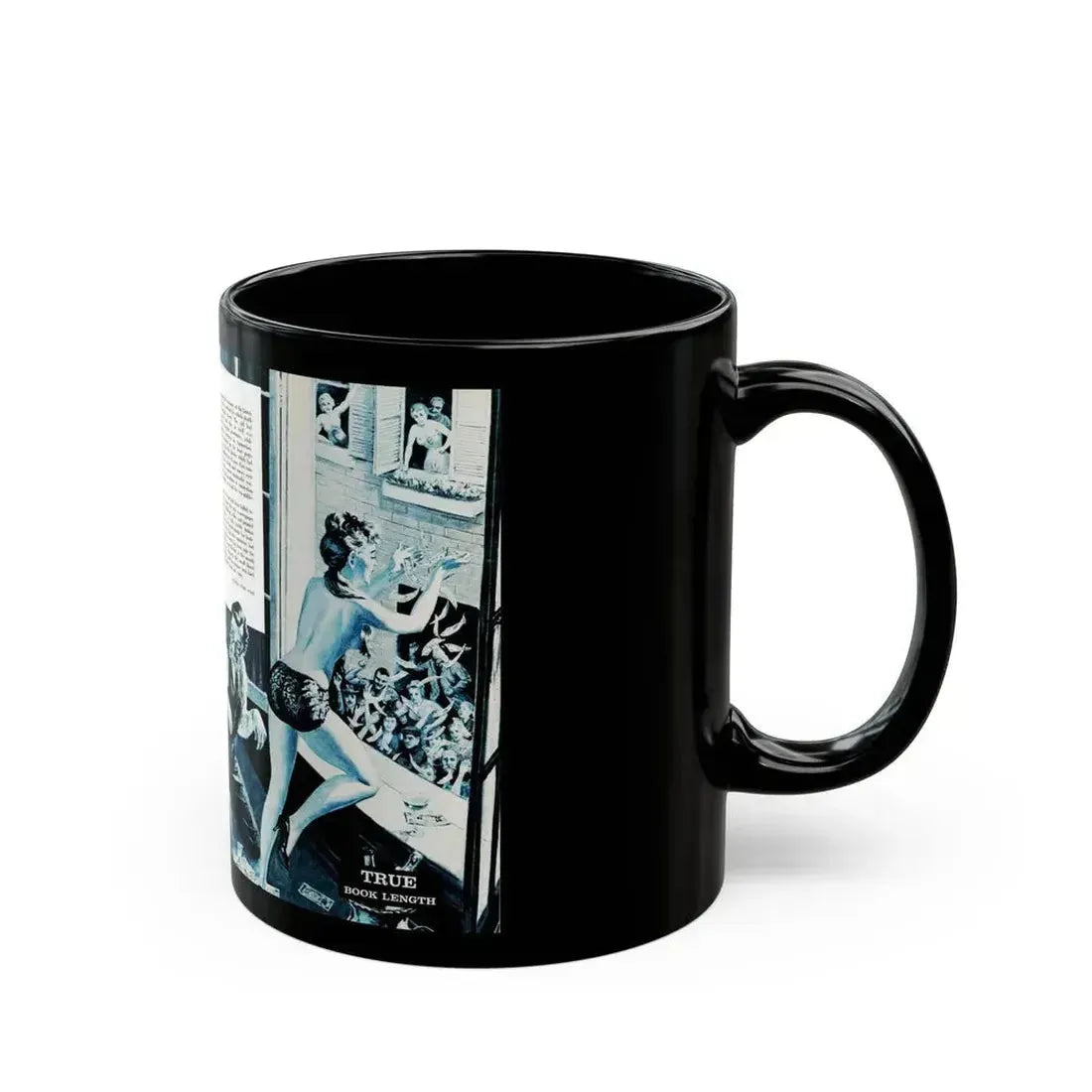 Blonde Dolly - Giveway Harlot Of Amsterdam, Real Adventure, January 1961 - Black Coffee Mug - Go Mug Yourself