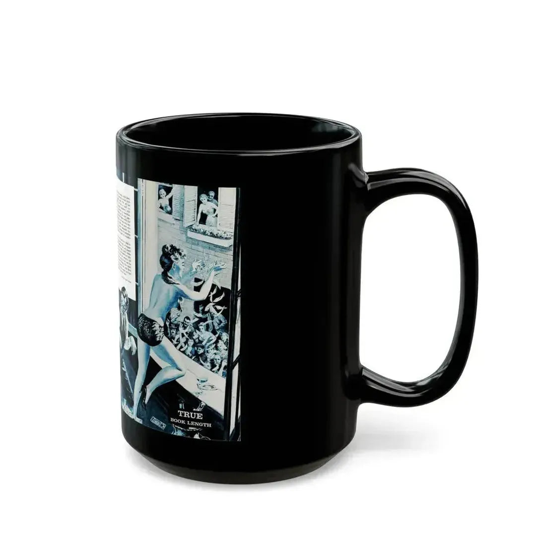 Blonde Dolly - Giveway Harlot Of Amsterdam, Real Adventure, January 1961 - Black Coffee Mug - Go Mug Yourself