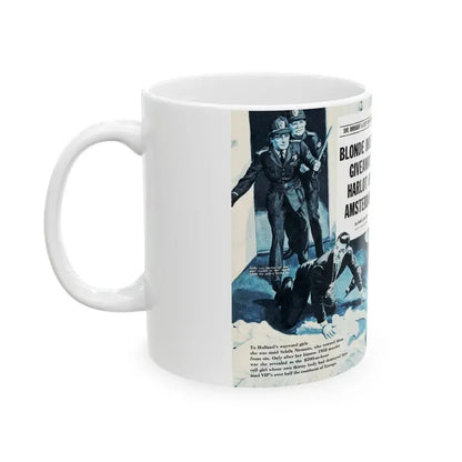 Blonde Dolly - Giveway Harlot Of Amsterdam, Real Adventure, January 1961 - White Coffee Mug - Go Mug Yourself
