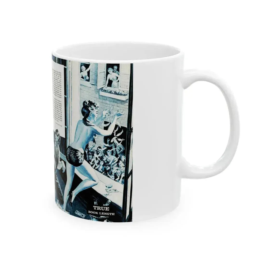 Blonde Dolly - Giveway Harlot Of Amsterdam, Real Adventure, January 1961 - White Coffee Mug - Go Mug Yourself