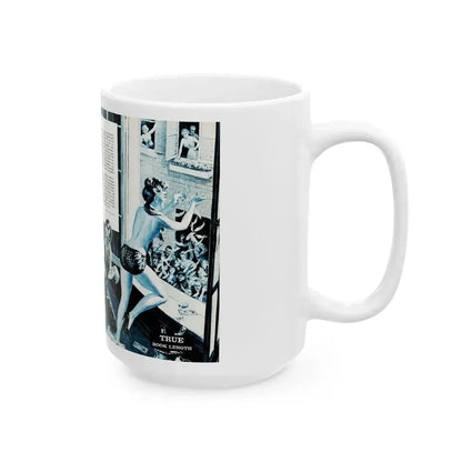 Blonde Dolly - Giveway Harlot Of Amsterdam, Real Adventure, January 1961 - White Coffee Mug - Go Mug Yourself