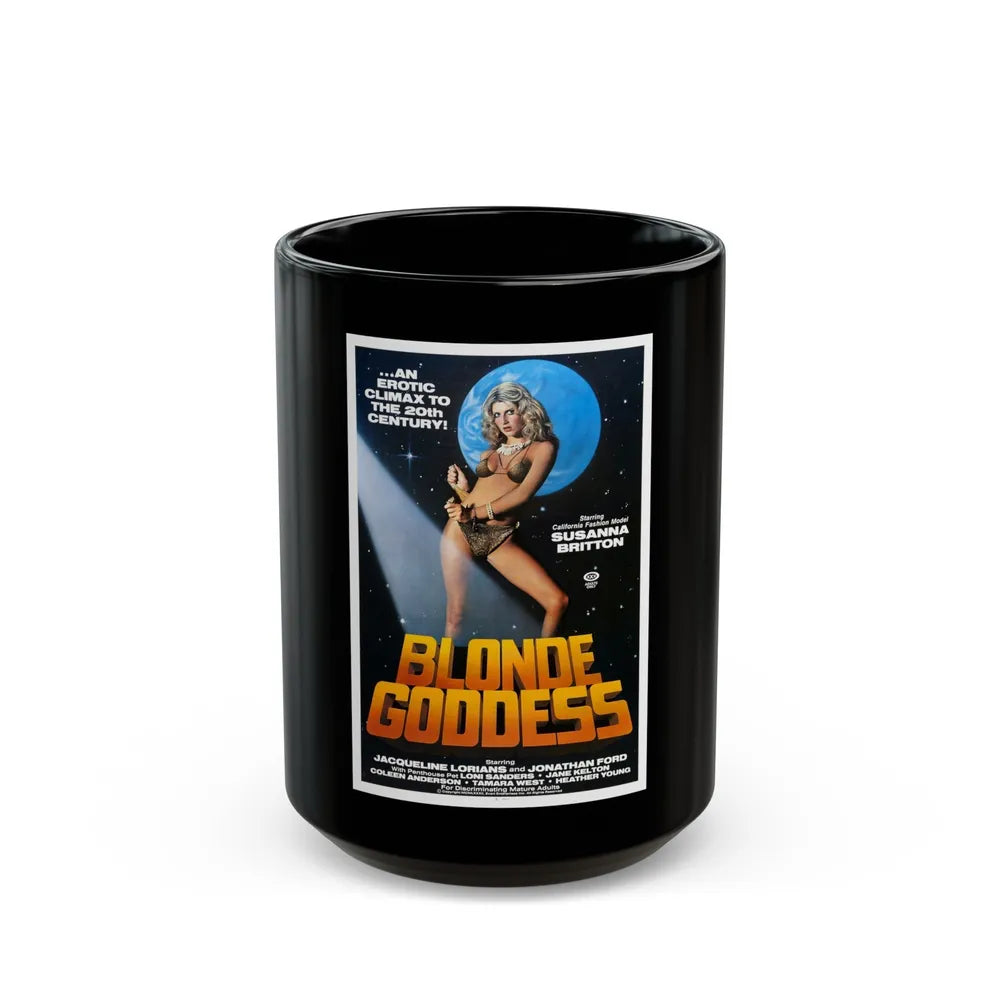 BLONDE GODDESS 1982 Movie Poster - Black Coffee Mug-15oz-Go Mug Yourself