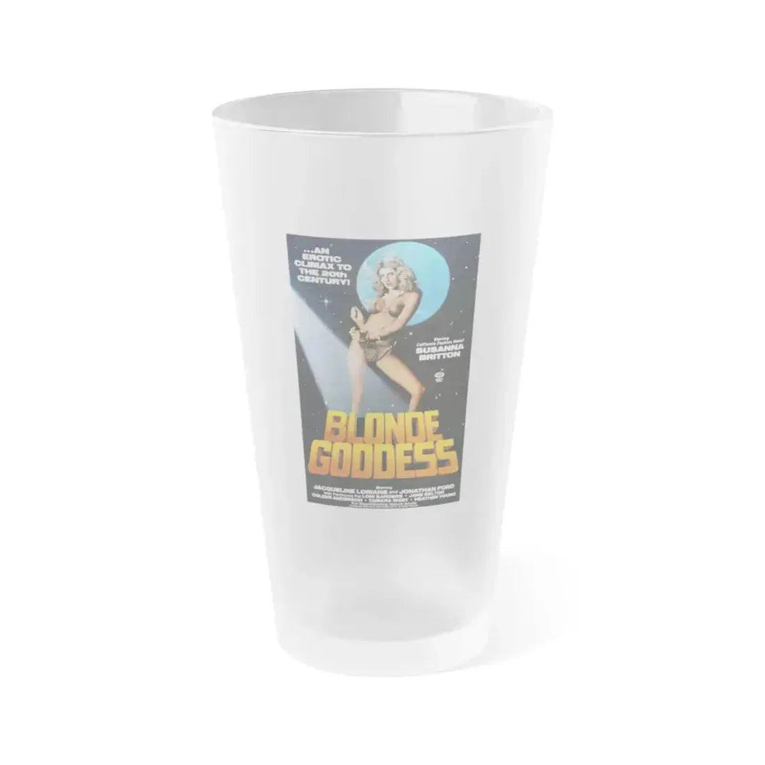 BLONDE GODDESS 1982 Movie Poster - Frosted Pint Glass 16oz 16oz Frosted - Go Mug Yourself