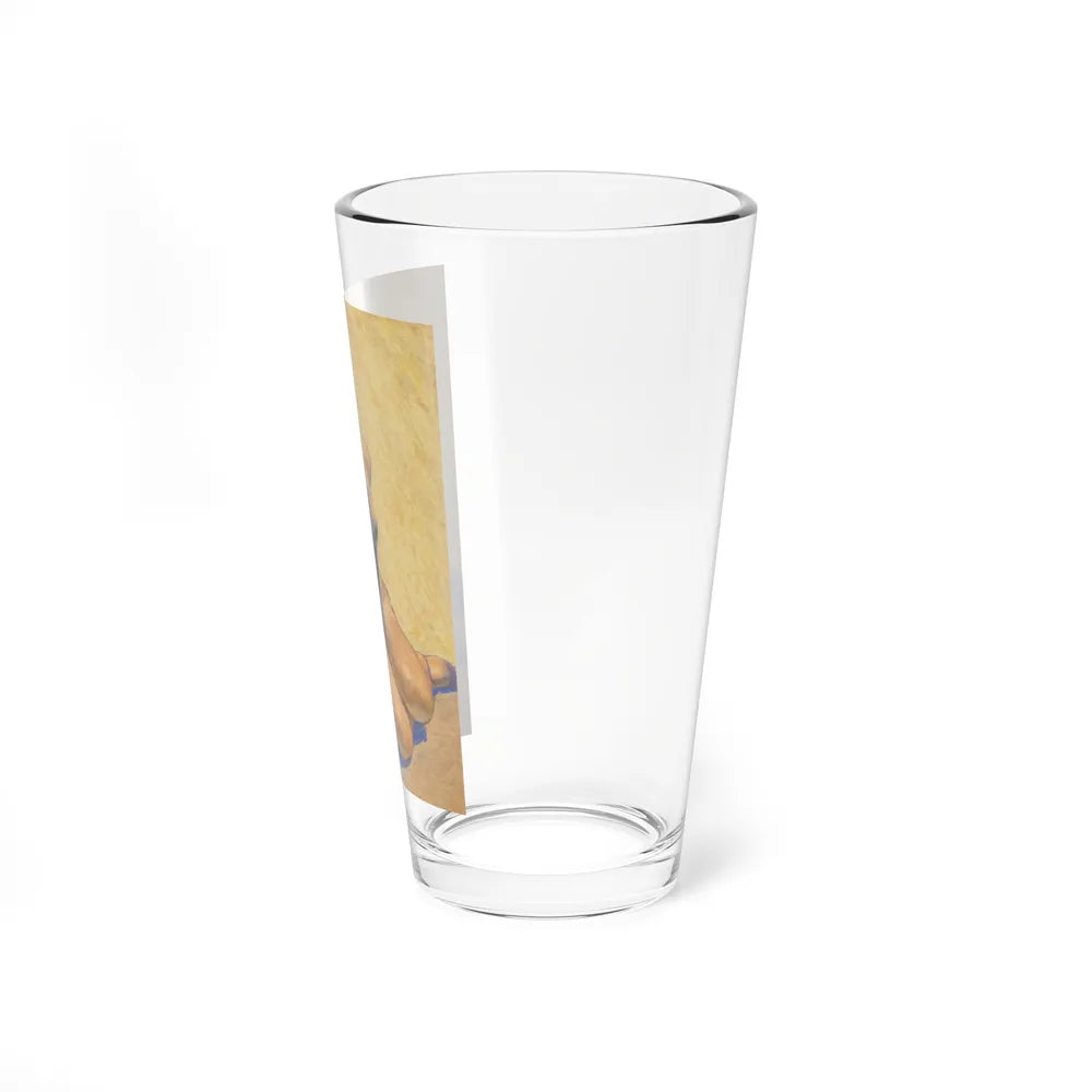 Blonde in Blue (Magazine Illustration) Pint Glass 16oz-Go Mug Yourself