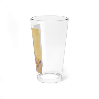 Blonde in Blue (Magazine Illustration) Pint Glass 16oz-Go Mug Yourself