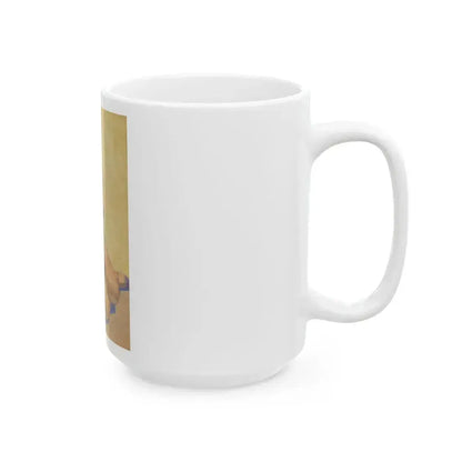 Blonde in Blue - White Coffee Mug - Go Mug Yourself