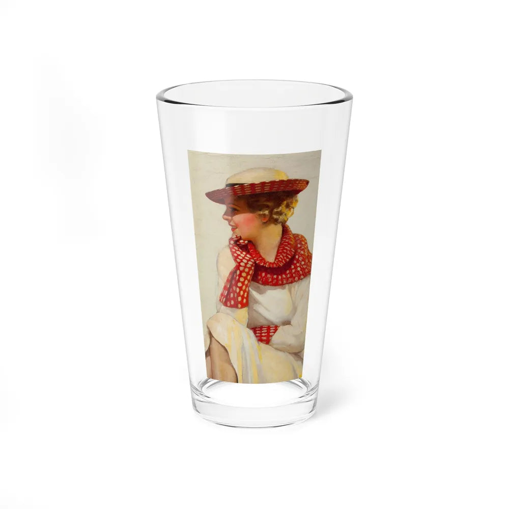 Blonde in Red Polka Dots (Magazine Illustration) Pint Glass 16oz-16oz-Go Mug Yourself