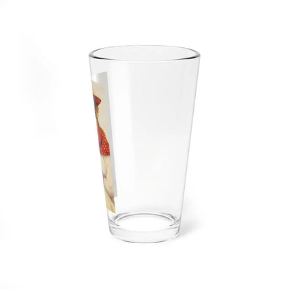 Blonde in Red Polka Dots (Magazine Illustration) Pint Glass 16oz-Go Mug Yourself