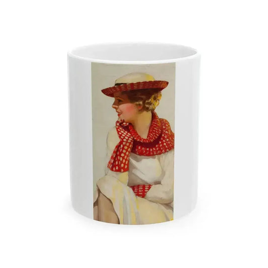 Blonde in Red Polka Dots - White Coffee Mug 11oz - Go Mug Yourself