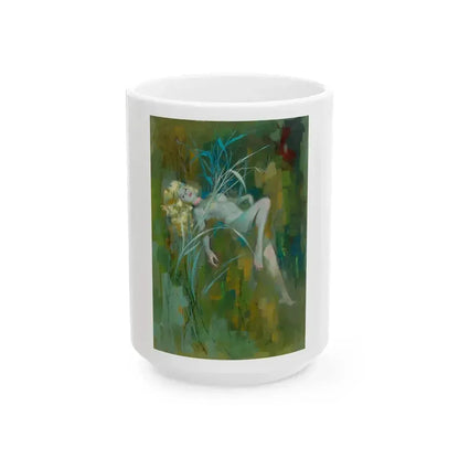 Blonde in the Reeds - White Coffee Mug 15oz - Go Mug Yourself