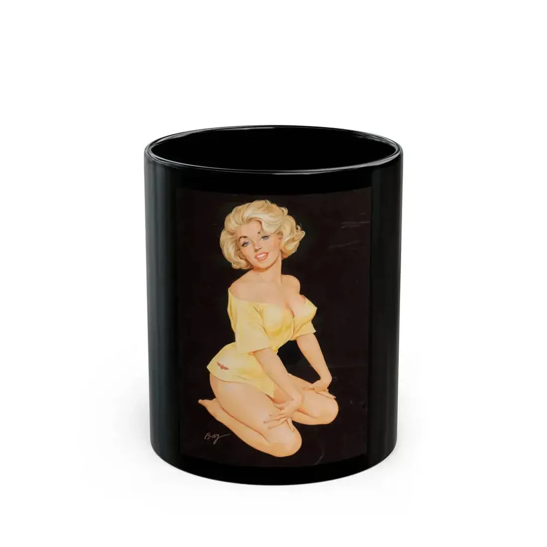 Blonde Pin-Up - Black Coffee Mug 11oz - Go Mug Yourself