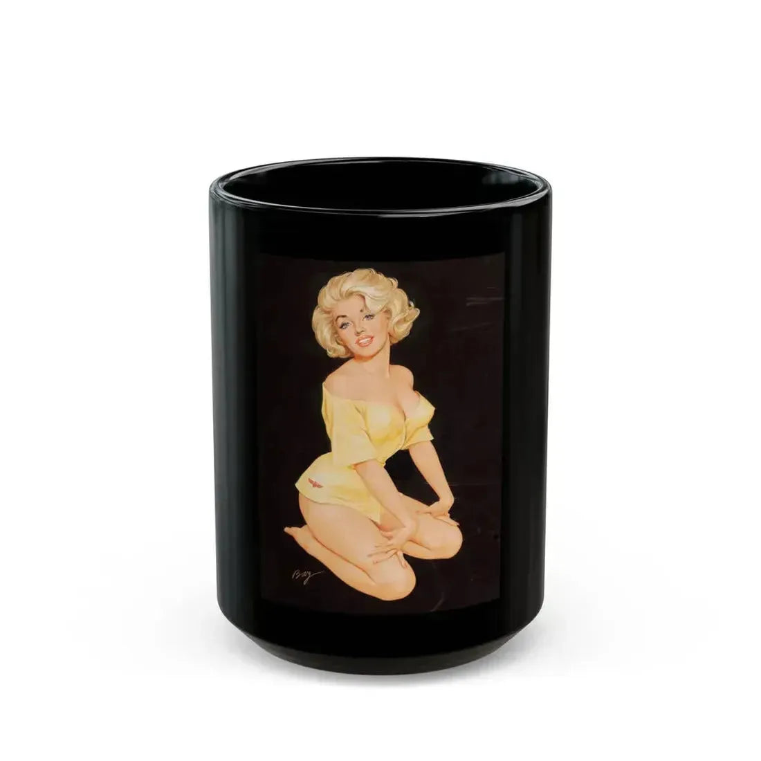 Blonde Pin-Up - Black Coffee Mug 15oz - Go Mug Yourself