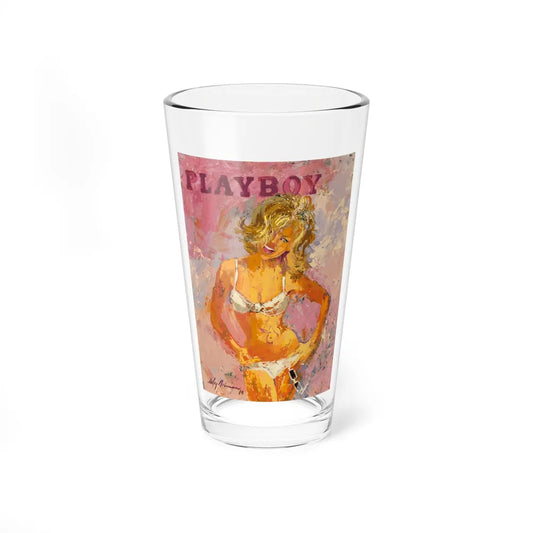 Blonde Pin-Up in White Bikini, Playboy, 1964 (Magazine Illustration) Pint Glass 16oz-16oz-Go Mug Yourself