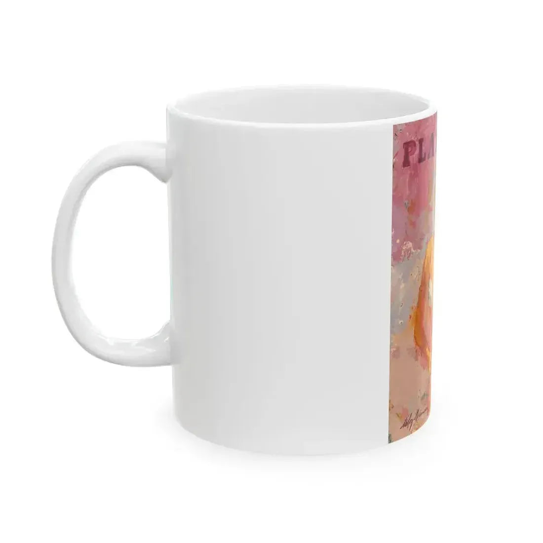 Blonde Pin-Up in White Bikini, Playboy, 1964 - White Coffee Mug - Go Mug Yourself