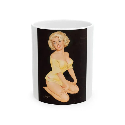 Blonde Pin-Up - White Coffee Mug 11oz - Go Mug Yourself