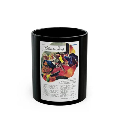 Blonde Trap, Man Junior, October 1948 - Black Coffee Mug 11oz - Go Mug Yourself