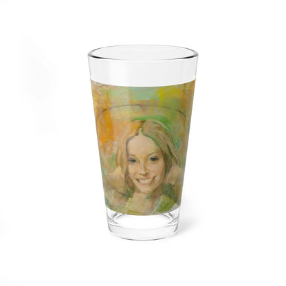 Blonde with Pearls (Magazine Illustration) Pint Glass 16oz-16oz-Go Mug Yourself