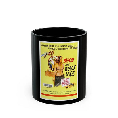 BLOOD AND BLACK LACE 1964 Movie Poster - Black Coffee Mug 11oz - Go Mug Yourself