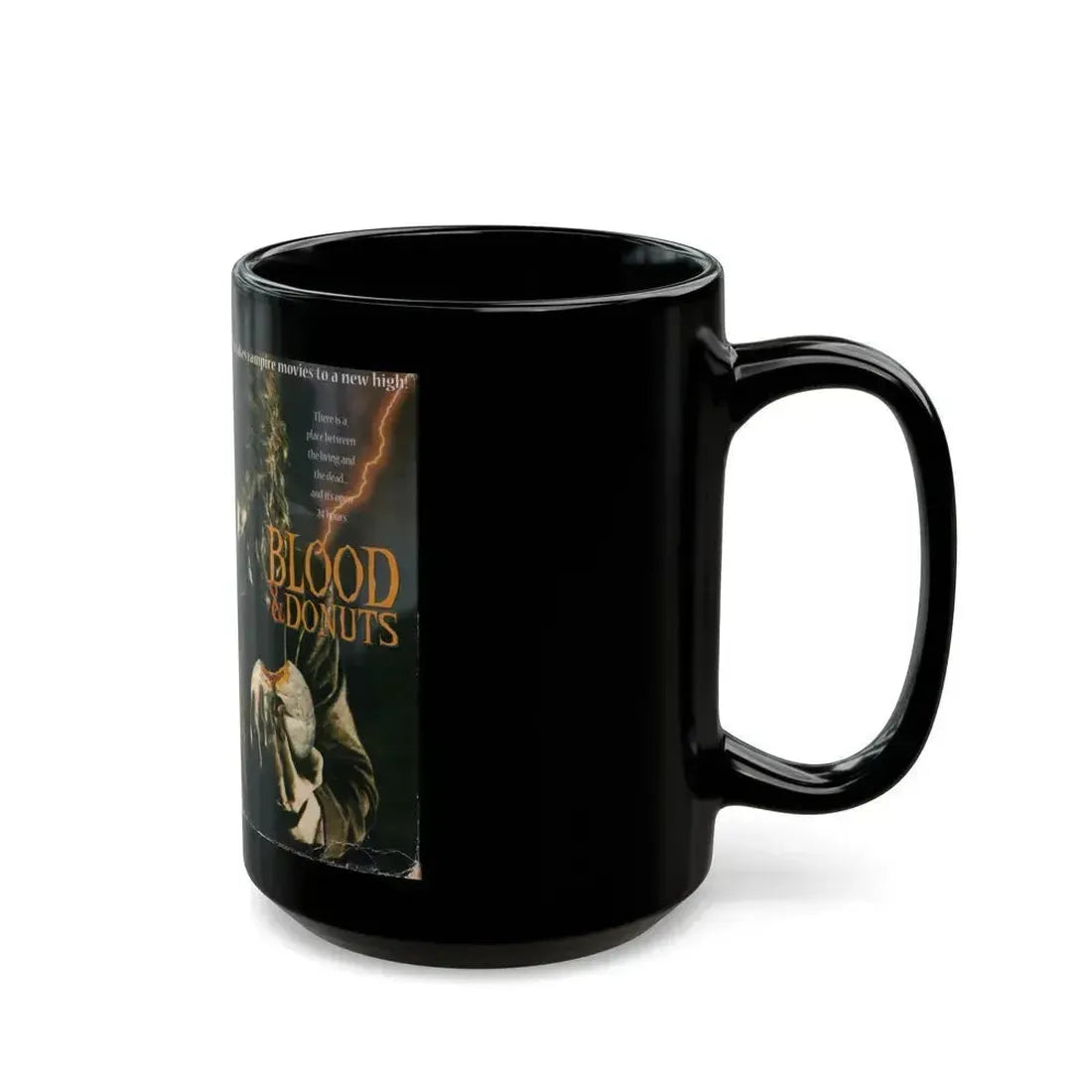 BLOOD AND DONUTS (VHS COVER) - Black Coffee Mug - Go Mug Yourself