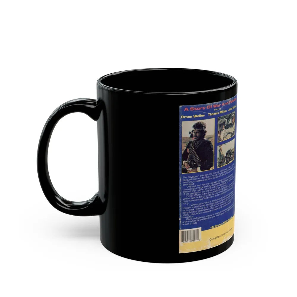 BLOOD AND GUNS (VHS COVER) - Black Coffee Mug-Go Mug Yourself