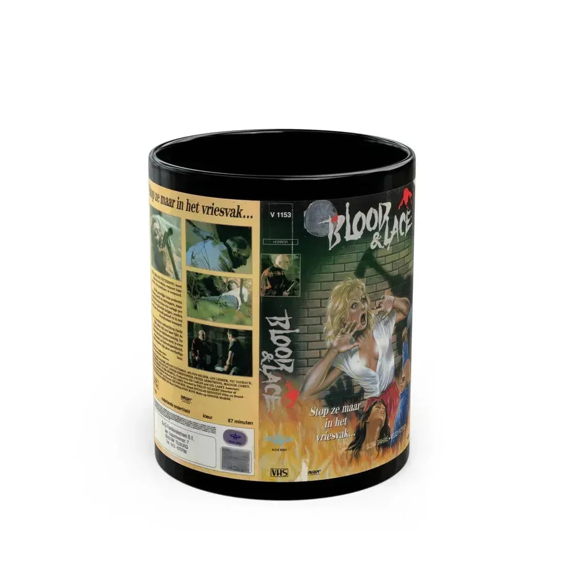 BLOOD AND LACE VERSION 2 (VHS COVER) - Black Coffee Mug 11oz - Go Mug Yourself