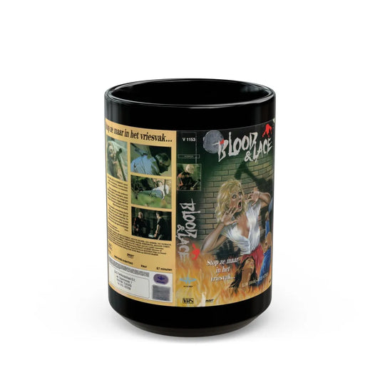 BLOOD AND LACE VERSION 2 (VHS COVER) - Black Coffee Mug-15oz-Go Mug Yourself