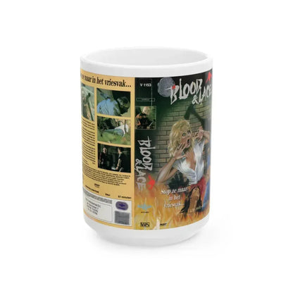 BLOOD AND LACE VERSION 2 (VHS COVER) - White Coffee Mug 15oz - Go Mug Yourself
