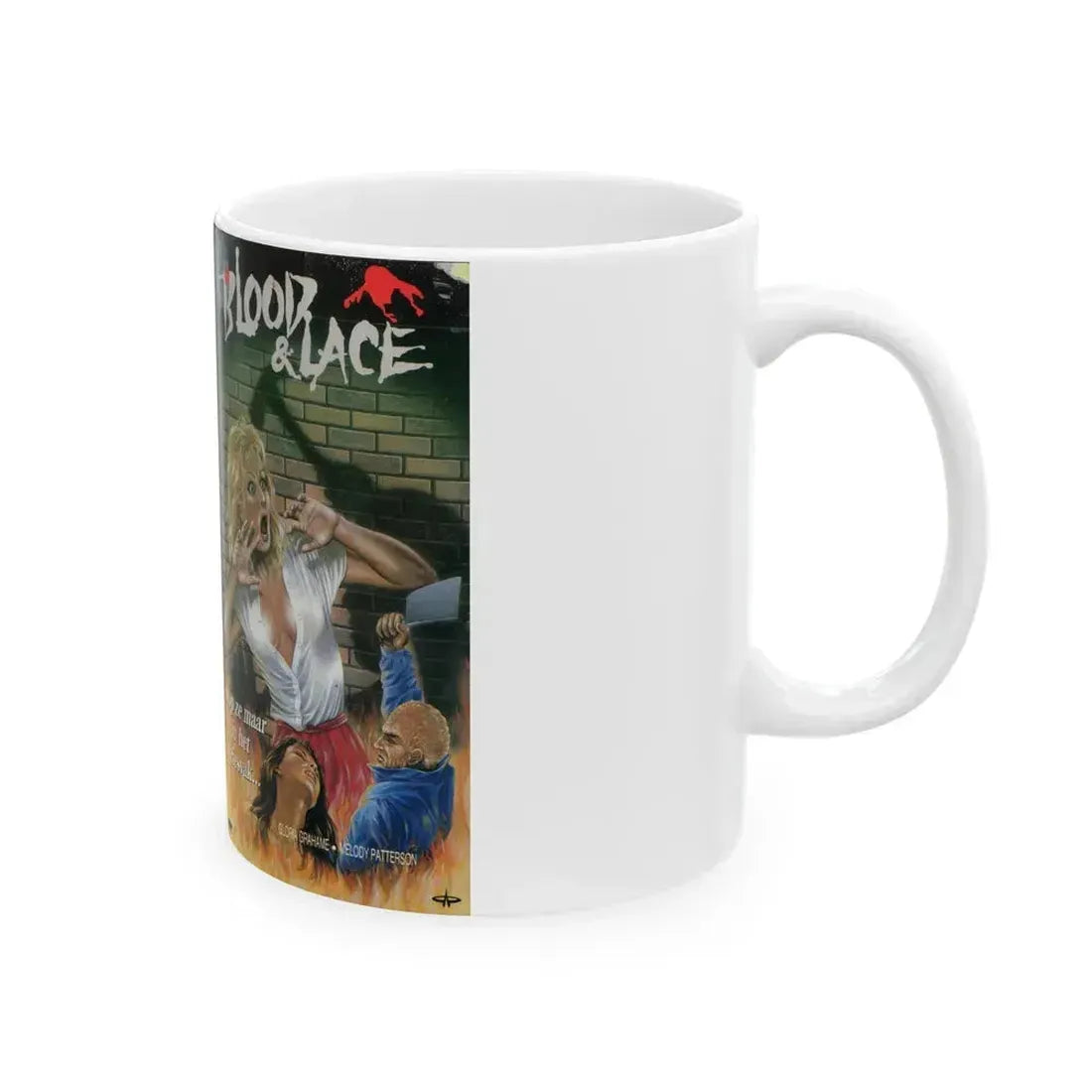 BLOOD AND LACE VERSION 2 (VHS COVER) - White Coffee Mug - Go Mug Yourself