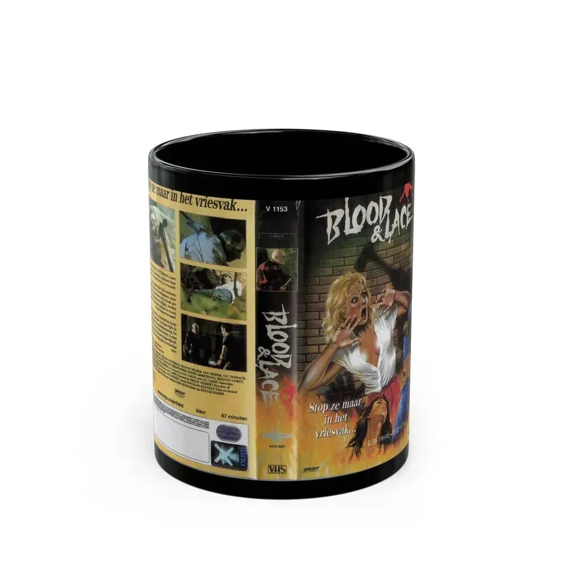 BLOOD AND LACE (VHS COVER) - Black Coffee Mug 11oz - Go Mug Yourself