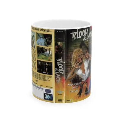 BLOOD AND LACE (VHS COVER) - White Coffee Mug 11oz - Go Mug Yourself