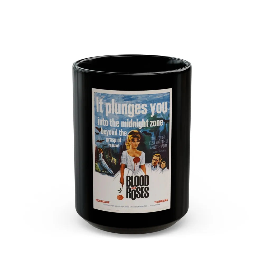 BLOOD AND ROSES 1960 Movie Poster - Black Coffee Mug-15oz-Go Mug Yourself