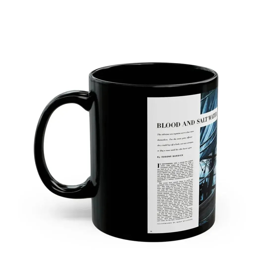 Blood and Salt Water, Saga magazine, December 1954 - Black Coffee Mug - Go Mug Yourself