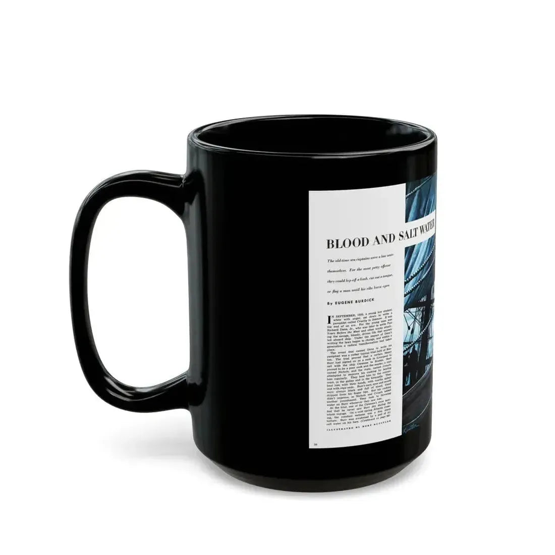 Blood and Salt Water, Saga magazine, December 1954 - Black Coffee Mug - Go Mug Yourself