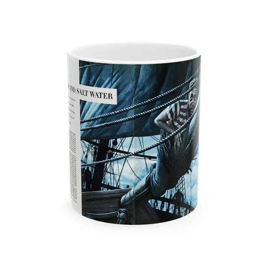 Blood and Salt Water, Saga magazine, December 1954 - White Coffee Mug 11oz - Go Mug Yourself