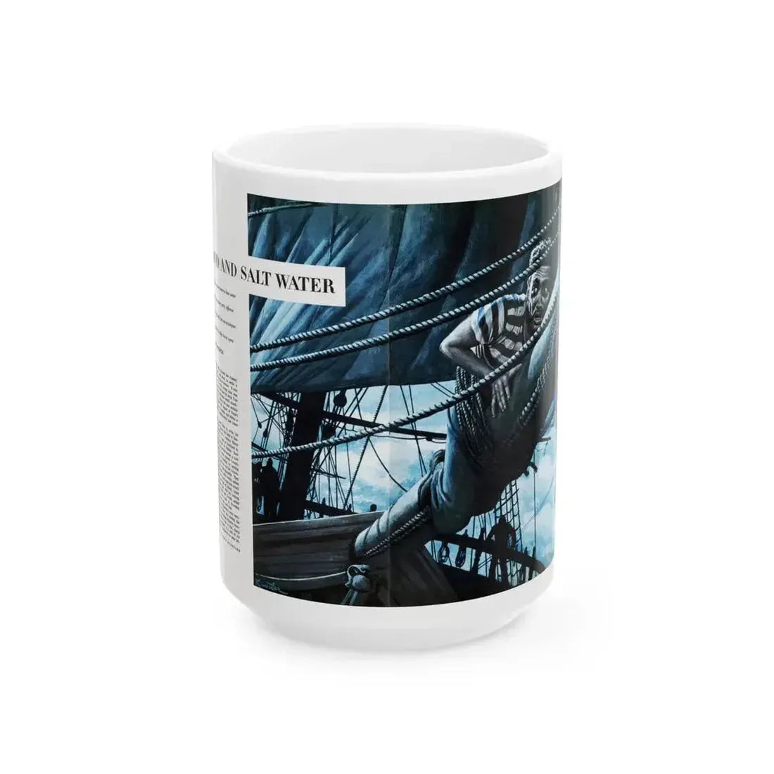 Blood and Salt Water, Saga magazine, December 1954 - White Coffee Mug 15oz - Go Mug Yourself