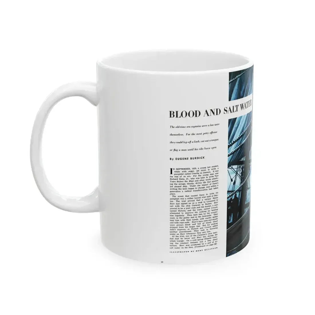 Blood and Salt Water, Saga magazine, December 1954 - White Coffee Mug - Go Mug Yourself
