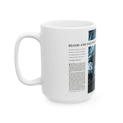 Blood and Salt Water, Saga magazine, December 1954 - White Coffee Mug - Go Mug Yourself